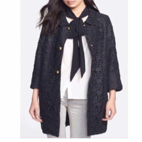 KATE SPADE FRANNY 3/4 SLEEVE ALLOVER LACE COAT SIZE 0 - Picture 2 of 11